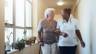 Caregiver with senior adult